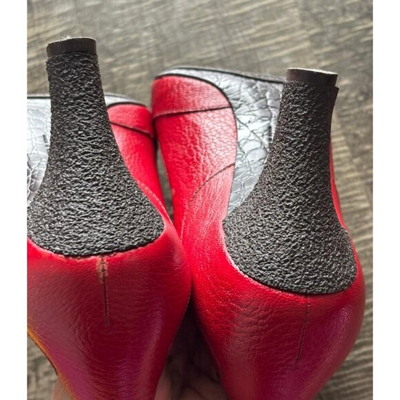 Salvatore Ferragamo Slip On Pumps High Heel Leather Shoes Red Size 9B - Picture 9 of 10